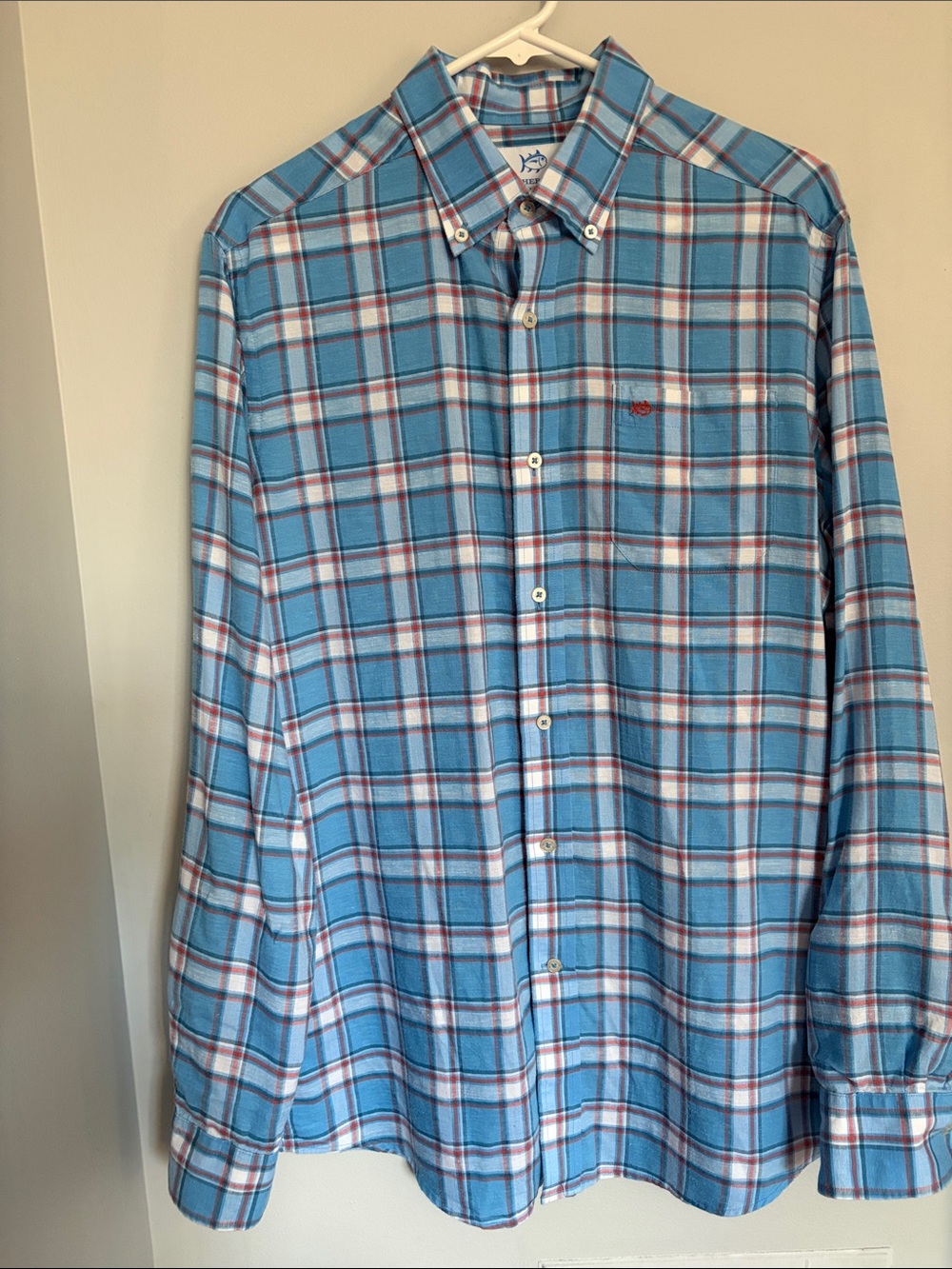 Southern Tide Blue Plaid Button-Down Shirt